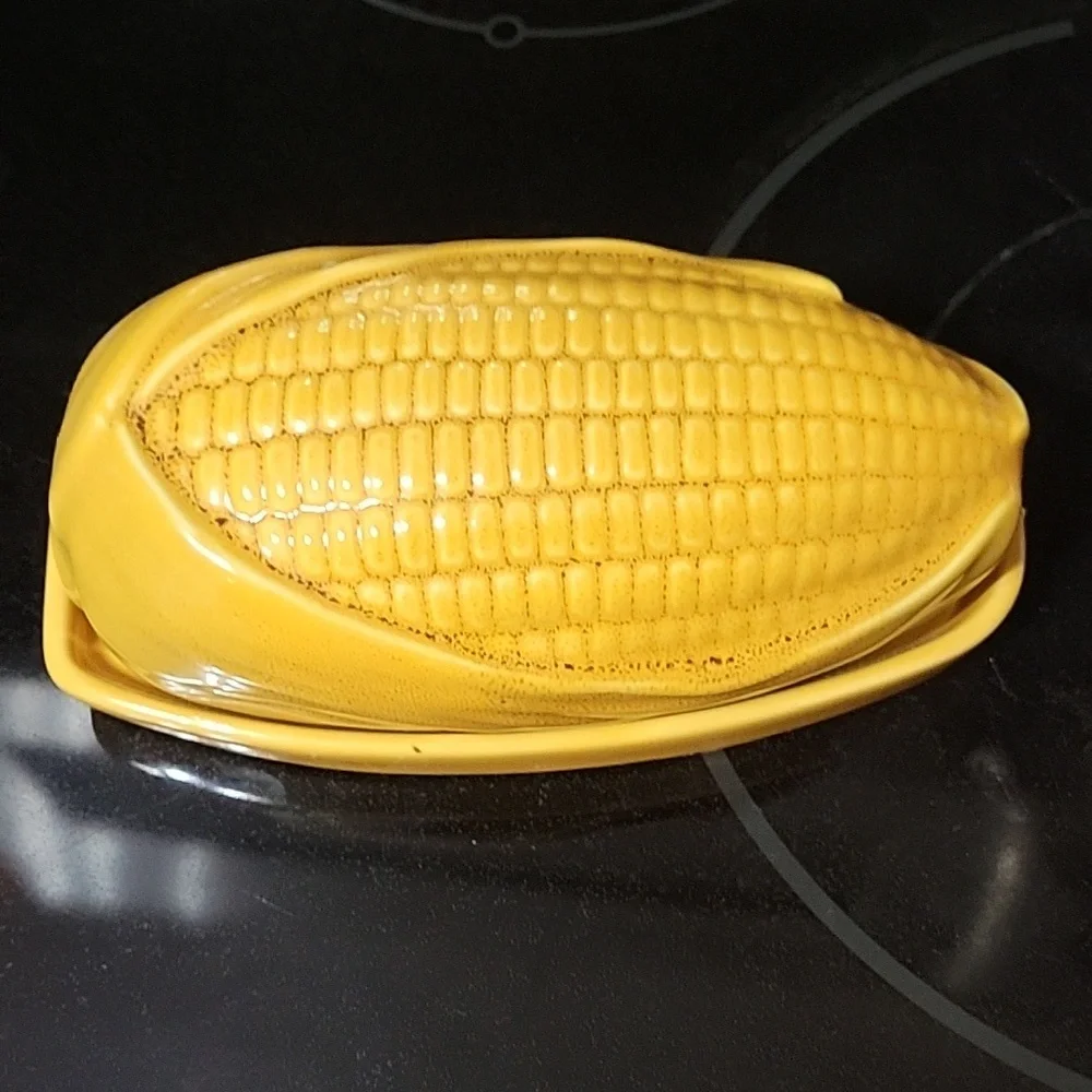 Pottery Barn Indian Corn Lidded Butter Dish